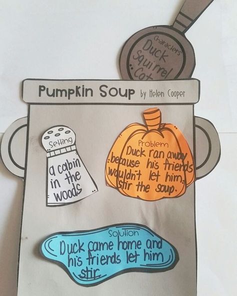 Pumpkin Soup Story Activities, Pumpkin Soup Activities For Kids, Pumpkin Soup Book Activities, Pumpkin Soup Activities, Pumpkin Soup Book, Pumpkin Story, Retelling Activities, Book Report Projects, Month Ideas