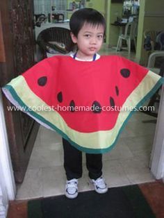 diy watermelon costume - Google Search Diy Butterfly Costume, Nutrition Month Costume, Watermelon Costume, Watermelon Diy, Animal Masks For Kids, Sibling Costume, Apple Costume, Fruit Costumes, Halloween Costumes To Make