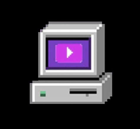 Pixelated Old Computer with a YouTube logo on the screen and a black background Insta Edits, Youtube Icon, Y2k Icons, Laptop Wallpapers, Pink Laptop, Minimalist Icons, Themes App, Anime Gifs, Homescreen Layout