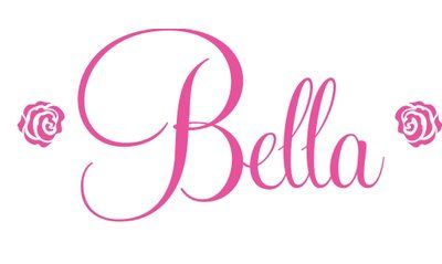 Bella Name, Personalized Wall Decals, Fancy Writing, Rose Garden Design, Glass Engraving, Bday Gift, Self Care Bullet Journal, Script Writing, Name Wall Decals