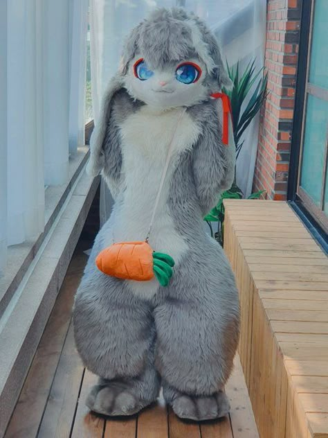 Bunny Kemono Fursuit, Fursuit Bunny, Japanese Fursuit, Rabbit Fursona, Rabbit Fursuit, Bunny Fursuit, Bunny Fursona, Fursuit Inspiration, Fur Suit