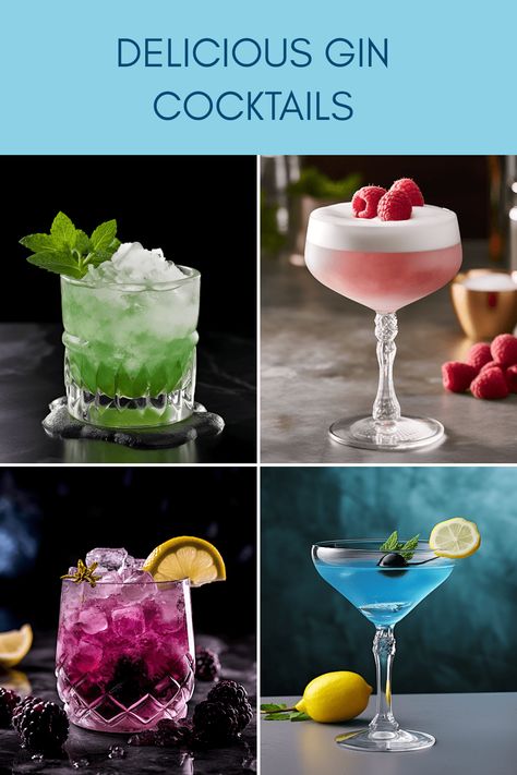 Discover mouthwatering gin cocktails for any occasion, from fruity to herbal flavors. Easy and quick recipes for making the perfect drink in minutes! Signature Gin Cocktails, Mulberry Gin Cocktail, Fruity Gin Cocktails, Flora Adora Gin Recipes, Gin Drinks Easy, Gin Cocktail Recipes Easy, Smirnoff Ice Cocktails, Cocktails With Gin, Gin Smash Recipe