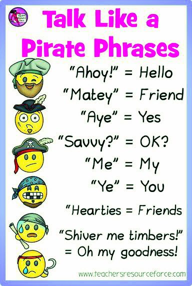 Princess And Pirates Preschool, Pirates And Princesses Preschool, Pirates And Princesses Crafts Preschool, Pirate Day Activities For Kids, Pirates For Kids, Pirate Day Activities, Pirate Phrases, Pirate Activities Preschool, Pirate Theme Classroom