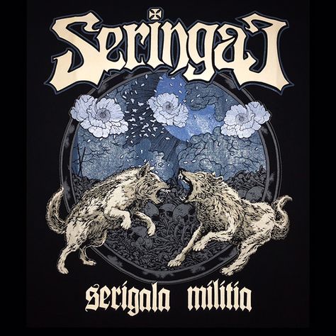 Seringai - Serigala Militia T-shirt Art on Behance Gothic Bands, Rock Album Covers, Gothic Images, Rock Band Posters, Heavy Metal Art, School Of Rock, Extreme Metal, Creepy Pictures, Classic Cartoon Characters