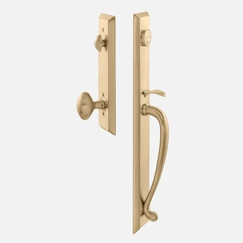 Freeport Entrance Handleset with Egg Knob - Antique Brass Autumn Decor Front Porch, Front Porch Pumpkins, Exterior Door Hardware, Entrance Handle, Front Door Hardware, Door Bumper, Small Doors, Fall Front Porch, Door Sets