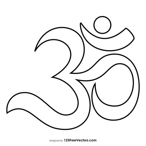 Free Download Om / Aum / Ohm Sign Outline Vector Image in Adobe Illustrator Eps & Ai file formats. Om Sign Om Symbol, Om Outline, Om Sign Tattoo, Buddha Mosaic, Buddha Outline, Chakra Svg, Hamsa Outline, Spiritual Drawing, Outline Ideas