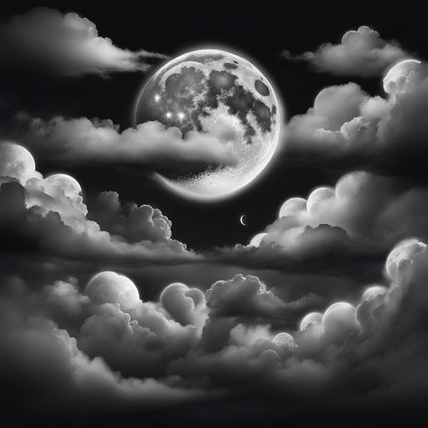 Dark Cloud Tattoo Design, Moon And Clouds Tattoo Design, Full Moon And Clouds Tattoo, Moon In Clouds Tattoo, Moon Clouds Tattoo, Moon And Cloud Tattoo, Tattoo Background Design, Tattoo Filler Ideas Men Backgrounds, Moon With Clouds Tattoo