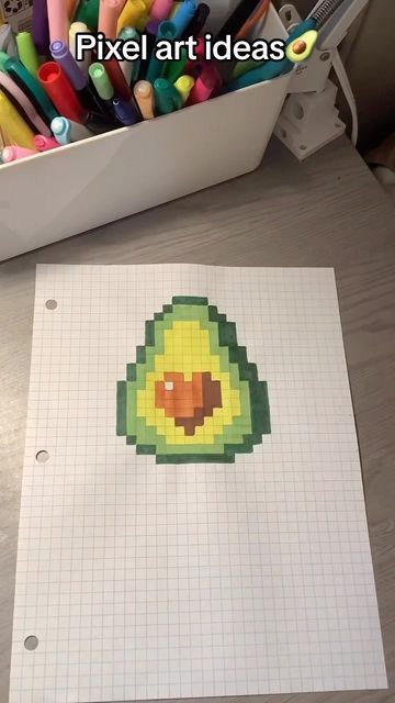 Cute Pixel Art Grid Easy, Pixel Art On Paper, Pixel Art Drawings Ideas, 32x32 Pixel Art Grid Cute, Easy Pixel Art Cute Animals, Pixel Art Cute Kawaii, Pixel Art Avocado, Pixel Drawing Ideas, Cute Pixel Drawing