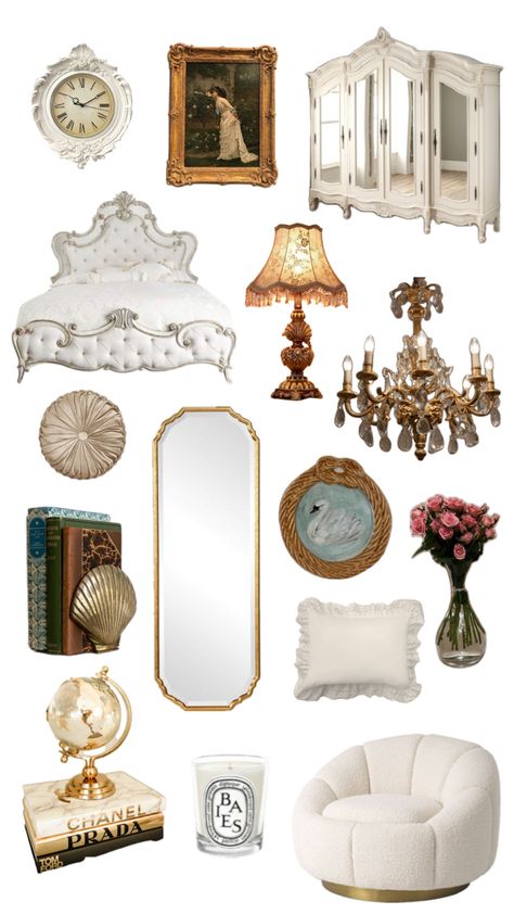 #antique #bedroom Edwardian Room Decor, Bedroom Aesthetic Elegant, Aesthetic Vintage Bedroom Ideas Classy, Antique Room Decor Bedroom, Vintage Old Money Room Aesthetic, Old Money Inspired Bedroom, Small Old Money Bedroom, Vintage Bedroom Mood Board, Antique Feminine Bedroom