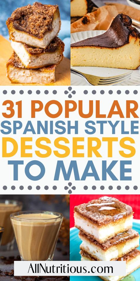 Here are some desserts to make for an unforgettable experience the next time you are hosting. Explore the rich, delectable world of Spains best recipes for dessert. From cake ideas to coffee. these sweet treats are truly a bite of heaven. Desserts From Spain, Hispanic Desserts, Spanish Dessert Recipes, Latin Desserts, Desserts Around The World, Spanish Desserts, Simple Family Meals, International Desserts, Italian Recipes Dessert