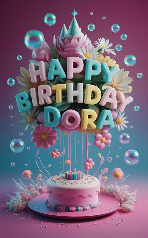 Details Illustration, Pastel Birthday, Poster Photo, Cute Pastel, Colored Background, Background 3d, 3d Render, Small Flowers, Happy Birthday