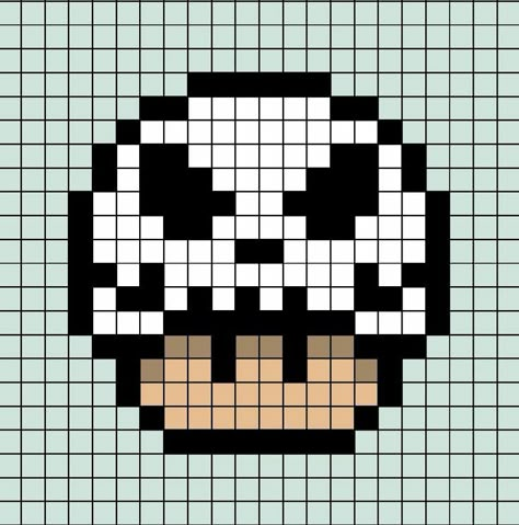 Nightmare Before Christmas Hama Beads, Perler Nightmare Before Christmas, Nightmare Before Christmas Pixel Art, Nightmare Before Christmas Perler Beads, Skeleton Pixel Art, Pixel Art Mushroom, Mushroom Pixel Art, Minecraft Mario, Pixel Art Halloween