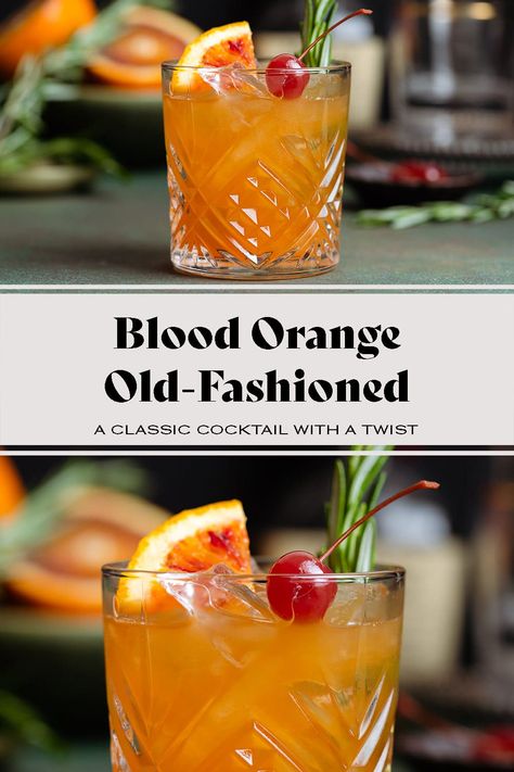 Fresh Orange Juice Cocktails, Cocktails With Fresh Orange Juice, Old Fashioned Recipes Cocktail, Old Fashion Drink Recipe, Orange Juice Cocktails, Whiskey Drinks Recipes, Blood Orange Cocktail, Booze Drink, Old Fashioned Drink