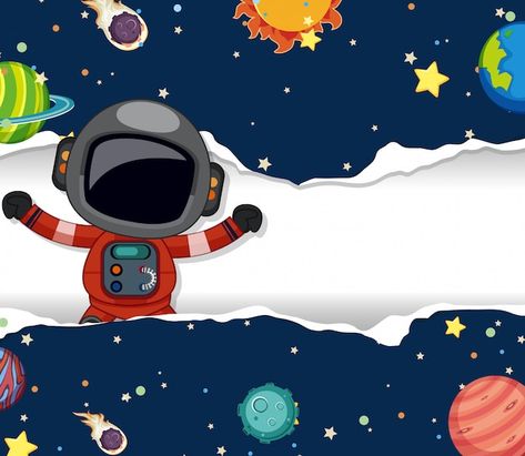 Space theme background with astronaut fl... | Premium Vector #Freepik #vector #star #galaxy #astronaut #universe Space Theme Background, Galaxy Astronaut, Space Doodles, Astronaut Cartoon, Astronaut Party, Space Theme Party, Star Galaxy, Class Theme, Astronaut Art