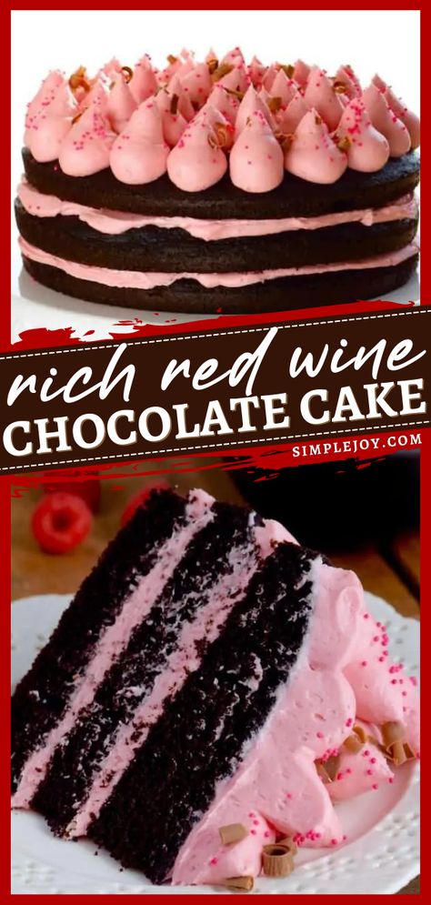 Red Wine Chocolate Cake, valentine's day dessert ideas, date night ideas Wine Cakes, Wine Chocolate Cake, Red Wine Chocolate Cake, Birthday Cake For Women, Cake For Women, Recipe Cheesecake, Wine Chocolate, Wine Cake, Coconut Dessert