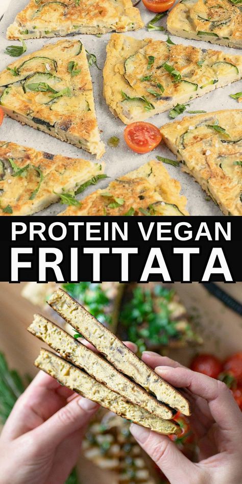 Whip up a scrumptious vegan frittata in no time—just 10 minutes on the stove or 18 in the oven. Perfect for breakfast, brunch, or a light meal, this egg-free and tofu-free recipe uses chickpea flour to create a batter that mimics the classic frittata texture. Enjoy a delightful dish that's both nutritious and satisfying. Vegan Fried Egg, Breakfast Fritatta, Vegan Frittata, Fried Egg Recipes, Easy Plant Based Recipes, Tofu Breakfast, Plant Based School, Vegan Fries, Plant Based Recipes Easy