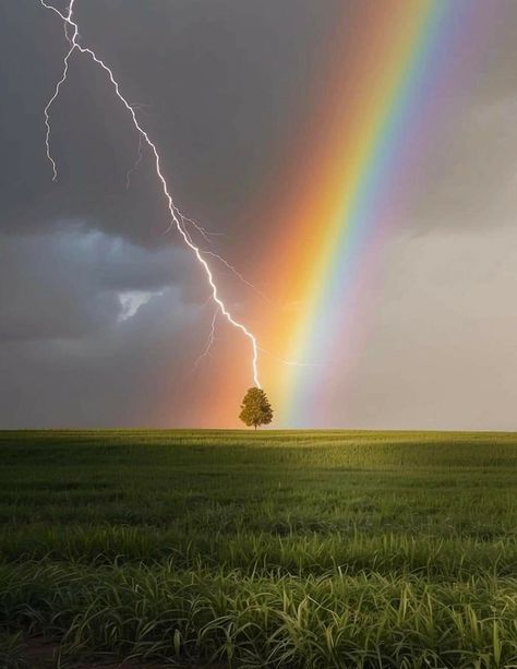 Lightning and rainbow met 🌈⚡🌈 Rainbow After Storm, Good Afternoon, A Rainbow, Mother Nature, Wallpaper Backgrounds, Gift Ideas, Rainbow, Wallpapers, Collage