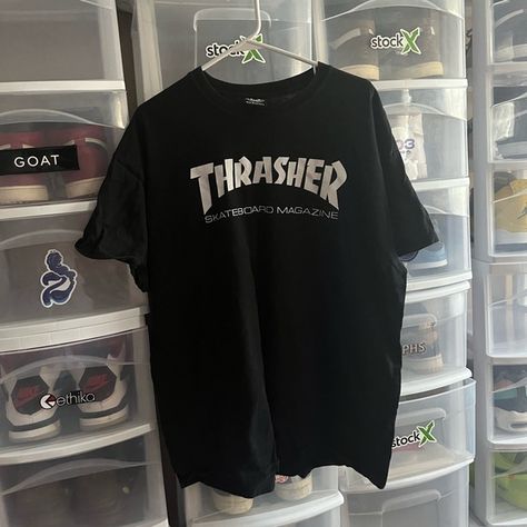 Thrasher Skate Mag T-Shirt Thrasher T Shirt, Thrasher Skate, Thrasher Shirt, Masculine Outfits, Dream Outfits, Shirt Shop, Skateboard, Bat, Mens Graphic Tshirt