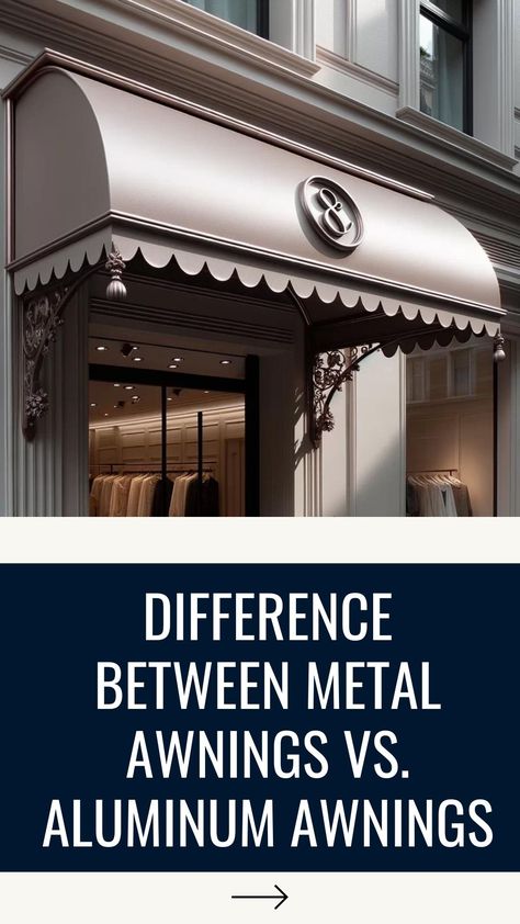 DIFFERENCE BETWEEN METAL AWNINGS VS. ALUMINUM AWNINGS Store Awnings Ideas, Aluminum Window Awnings, Metal Awnings For Windows, Copper Awning, Metal Awnings, Vintage Booth Display, Aluminum Awnings, Vintage Booth, Metal Awning