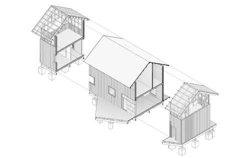 Sip Panels, Heat Recovery Ventilation System, Prefabricated Cabins, Arch Inspiration, Prefabricated Homes, Sips Panels, Shotgun House, Wooden Facade, Structural Insulated Panels