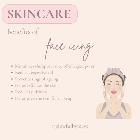 Reasons To Care For Your Skin, Benefits Of Ice Water On Face, Benefits Of Ice Rolling Face, Benefits Of Icing Your Face, Icing Face Benefits, Ice Facial Benefits, Face Icing Skin Care, Icing Your Face, Icing Face