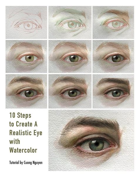 Watercolour Eyes Tutorials, Watercolor Portrait Tutorial, Watercolor Pencil Art, Watercolor Face, Watercolor Art Face, Watercolor Eyes, Portrait Tutorial, Art Tutorials Watercolor, Portraiture Painting