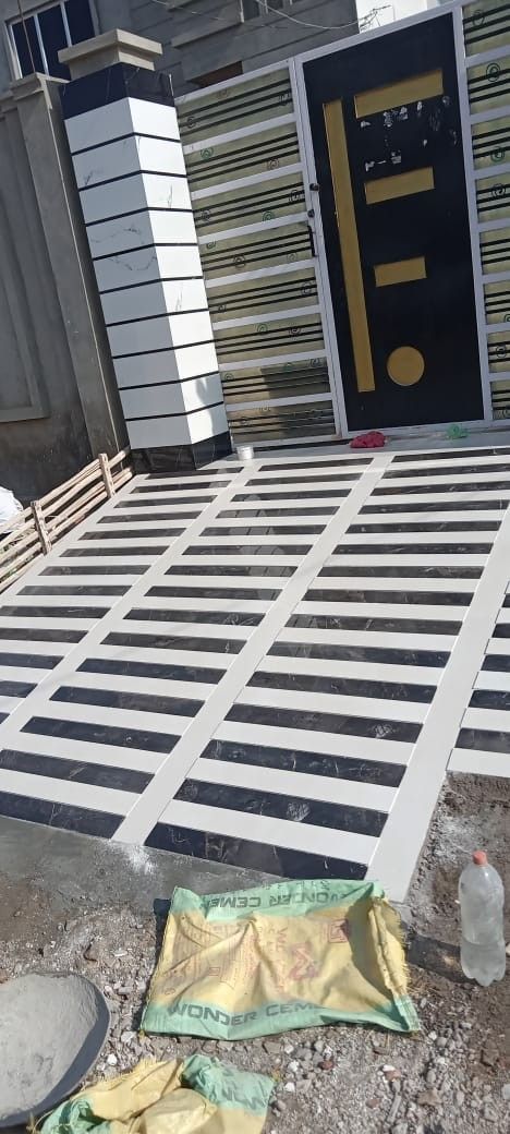 Outdoor Floor Tile Magic Design And Installation Granite Stairs Design Modern Outdoor, Front Gate Piller Design, Marble Ramp Design, Car Porch Marble Floor Design, Ramp Design Entrance Modern, Ramp Design For Main Gate, House Ramp Design Entrance, Main Gate Ramp Design Granite, Ramp Tiles Design