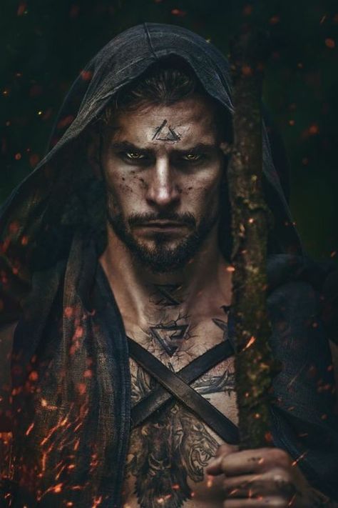 Viking Halloween Costume, Fae Aesthetic, Male Witch, Viking Metal, Goddess Artwork, Fantasy Photography, Fantasy Male, Fantasy Aesthetic, High Fantasy