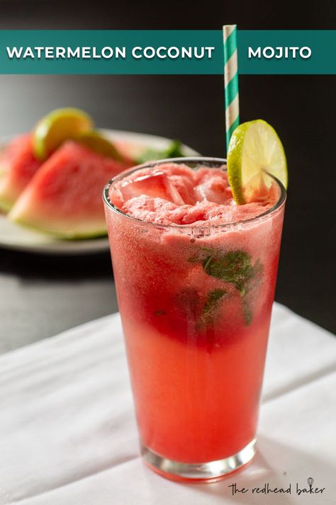 Looking for a fresh summer cocktail? Try this watermelon coconut mojito, with fresh watermelon and coconut rum. Fresh Summer Cocktails, Coconut Mojito, Watermelon Mojito, Lemon-lime Soda, Coconut Cupcakes, Vodka Cocktails Recipes, Easy Clean Eating, Mojito Recipe, Fresh Watermelon