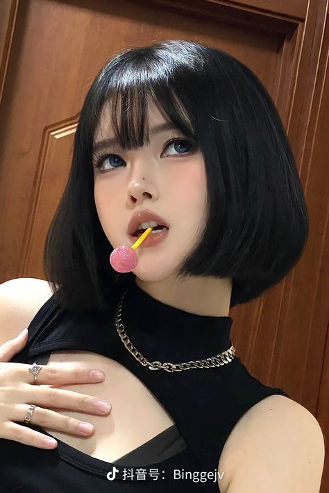 Pulling Eye Down Reference, Rp Profile Picture, Rp Profile, Girls Ulzzang, Ulzzang Short Hair, Aesthetic Korean, Korean Kpop, Female Reference, Japan Culture