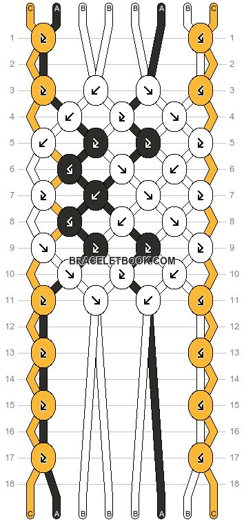 Normal pattern #156926 variation #320046 | BraceletBook Pumpkin Bracelet Pattern, Fall Friendship Bracelets Patterns, Halloween Bracelet Patterns, Fall Friendship Bracelets, Halloween Jackolantern, Aesthetic Bracelet, Bracelet Stuff, Diy Friendship Bracelets Tutorial, Bracelets Tutorial