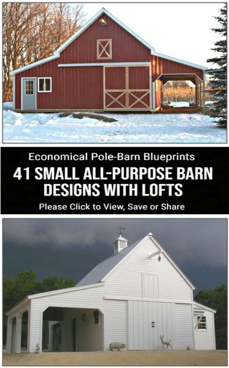 41 Small Barn Designs Forty-one Optional Layouts Complete Pole-barn Building Plans - Etsy Barn Shop Ideas, Pole Barn Construction, Backyard Barn, Small Barns, Building A Pole Barn, Horse Barn Plans, Barn Shop, Garage Exterior, Small Barn