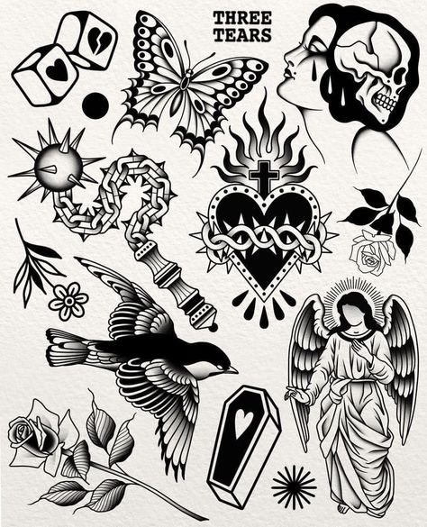 106 American Traditional Tattoo Designs That Are Real Statement Pieces Traditional Tattoo Quotes, Flash Tattoo Sleeve, Traditional Tattoo Filler, Old School Tattoo Style, Traditional Tattoo Woman, Traditional Tattoo Stencils, Traditional Tattoo Flash Sheets, Aries Constellation Tattoo, Vintage Style Tattoos