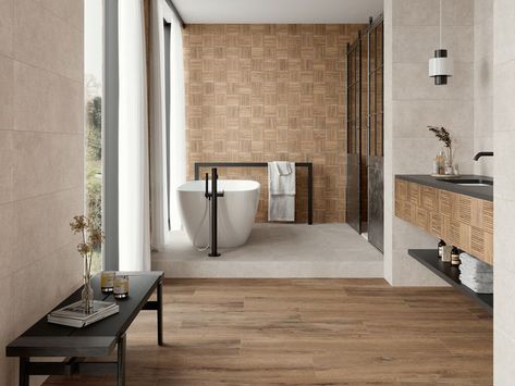 D -> S FAÏENCE Natural Accent Wall, Wood Effect Wall Tiles, Wood Effect Wall, Basket Weave Tile, Wood Panelling, Wood Effect Tiles, Wood Accent Wall, Basket Weave, Wood Accents