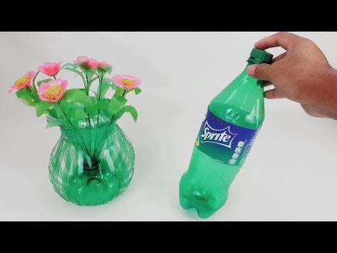 Tutorial Cara Membuat Pot Bunga dari Botol Bekas [ Kerajinan dari Botol Bekas Simpel ] - YouTube Bottle Craft Ideas, Plastic Bottle Crafts Diy, Empty Plastic Bottles, Reuse Plastic Bottles, Plastic Bottle Flowers, Plastic Bottle Art, Diy Plastic Bottle, Bottle Craft, Ideas Craft