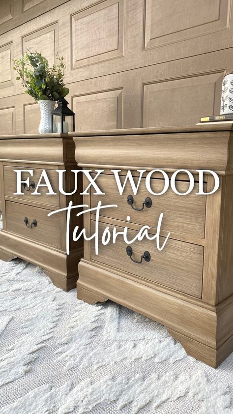 Antiquing New Wood, How To Make Laminate Furniture Look Like Wood, Sanding Stained Wood, Bleached Wood Look With Paint, Dresser Update Diy, Make Laminate Look Like Wood, Light Wood Painted Furniture, Natural Wood Look Furniture, How To Make Laminate Look Like Wood