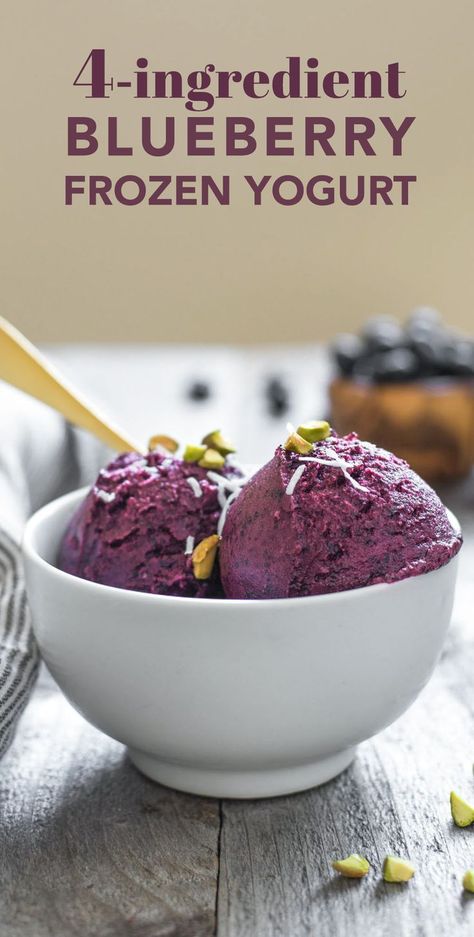 Blueberry Frozen Yogurt, Blueberry Recipes Easy, Frozen Yogurt Blueberries, Homemade Frozen Yogurt, Lemon In Water, Lemon Juice Benefits, Cupcake Ice Cream, Frozen Yogurt Recipes, Blueberry Yogurt