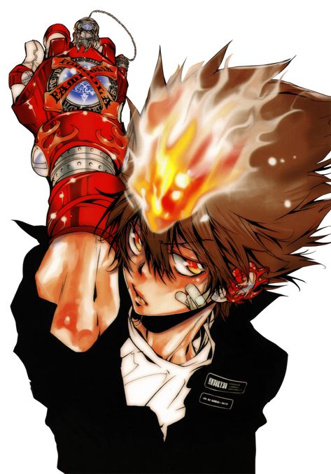 ten generations of the boss Sawada Tsunayoshi, Reborn Anime, Katekyo Hitman Reborn, Black Cartoon Characters, Reborn Katekyo Hitman, Hitman Reborn, Manga Covers, Bleach Anime, Anime Character Drawing