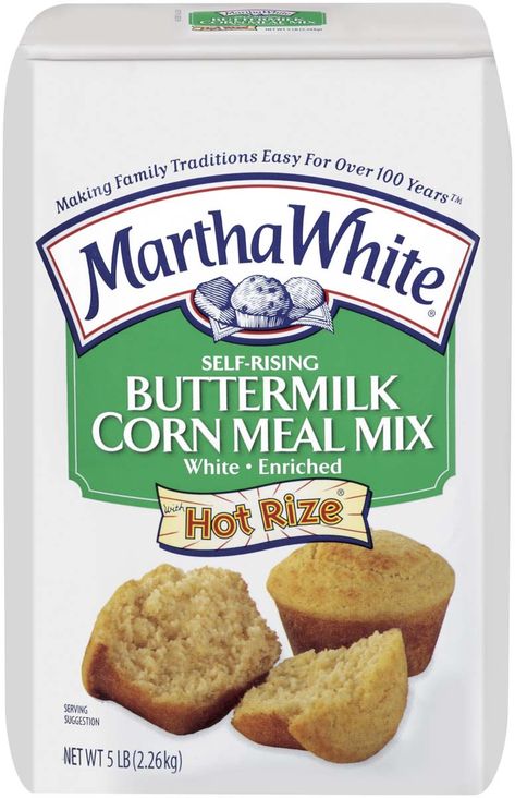 Buttermilk Cornmeal - Martha White Martha White Buttermilk Cornbread Recipe, Cornmeal Mix Cornbread, Martha White Cornbread Recipe, White Cornbread, Yellow Cornbread, White Corn Meal, Cornbread With Corn, Martha White, Buttermilk Cornbread