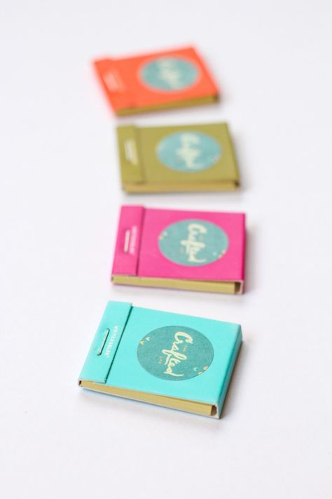 Custom Mini Matchbooks - The Crafted Life Cardboard Scrapbook, Graphic Calendar, Business Ideas For Students, Custom Matchbooks, Add Color To Your Home, Unique Business Card, Custom Notepad, Paper Glue, Unique Business Cards