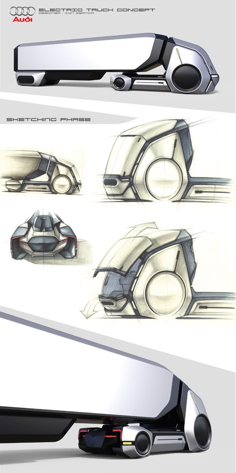 Truck Concept, Futuristic Cars Design, Futuristic Vehicles, Future Transportation, Future Trucks, Electric Truck, Austin Mini, Audi Rs6, Industrial Design Sketch