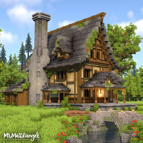 Medieval Guild, Minecraft Medieval House, Guild Hall, Medieval House, Minecraft Mansion, Minecraft Structures, Bangunan Minecraft, Minecraft House Plans, Minecraft Modern