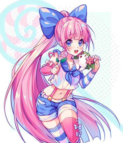 [+Video] Commission - Lollipop Rhythm by Hyanna-Natsu Hyanna Natsu, Kiss Him Not Me, Art Manga, Chibi Girl, Cute Anime Chibi, Kawaii Chibi, Cute Kawaii Drawings, Cute Anime, You Tube