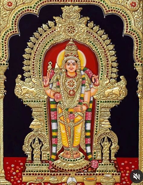 Murugan Tanjore Painting, Thiruchendur Murugan, Lord Perumal, God Frame, Vishnu Laxmi, Murugan Images, Pooja Room Decor, Art Stores, Tanjore Art