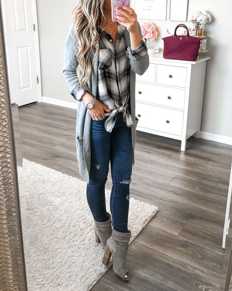 Flannel Outfits, Cozy Fall Outfits, Mode Casual, Cute Fall Outfits, Fall Clothes, Fall Winter Style, Work Outfits Women, Casual Fall Outfits, Stitch Fix Style