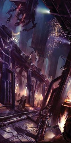 ForgeWorldInterior Warhammer Buildings, Necromunda Underhive, Dark Heresy, Scifi Art, 40k Art, 40k Artwork, Tabletop Rpg Maps, Rpg Maps, Warhammer 40k Art