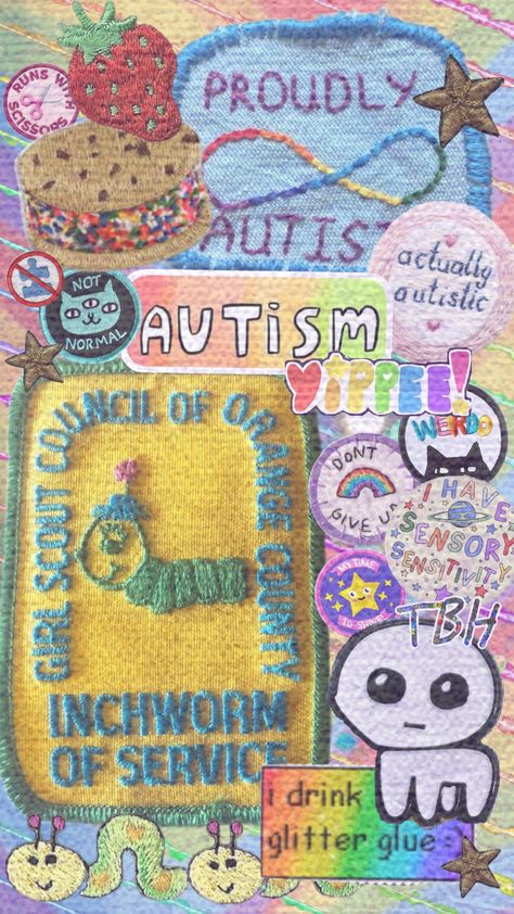 Autismcore Aesthetic, Neurodivergent Aesthetic, Kids Tumblr, Nerd Aesthetic, Sensory Issues, Glitter Glue, Kid Core, Bettering Myself, Bullet Journal Ideas Pages