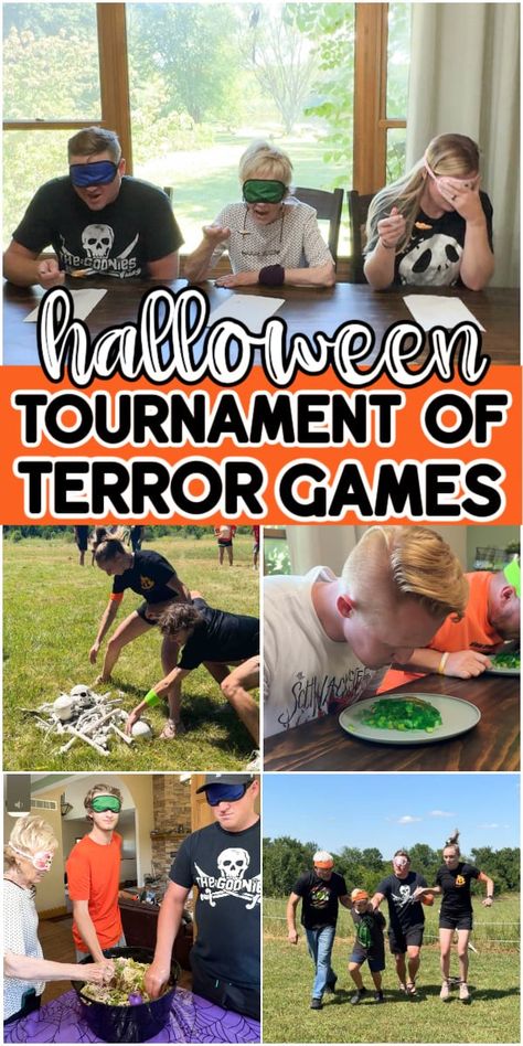 Halloween Party Game Prizes, Whip Cream Games Party Ideas, Halloween Games For Groups, Halloween Gross Food Guessing Game, Halloween Relay Games, Halloween Games For Family, Halloween Birthday Party Ideas For Teens, Fun Halloween Games For Teens, Halloween Group Games