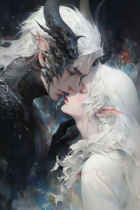 الفن الرقمي, Arte 8 Bits, Fantasy Couples, Romance Art, Aesthetic Inspiration, Digital Art Anime, Fantasy Aesthetic, Arte Fantasy, Romantic Art