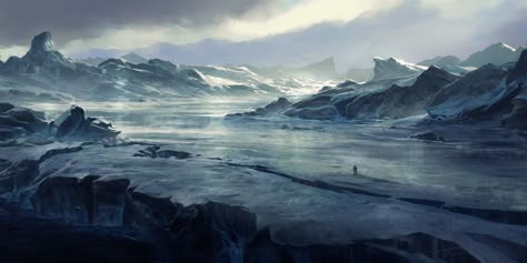 Frozen by merl1ncz.deviantart.com on @deviantART Icewind Dale, Games Design, Landscape Concept, Fantasy Setting, Fantasy Places, Environment Art, Art Landscapes, Fantasy Art Landscapes, Environment Concept Art